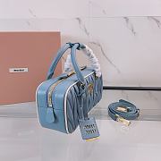 Colestore Miu Miu Matelassé Leather Bowling Bag in Blue 22x10.5x7.5cm - 2