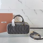 Colestore Miu Miu Matelassé Leather Bowling Bag in Gray 22x10.5x7.5cm - 4