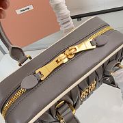 Colestore Miu Miu Matelassé Leather Bowling Bag in Gray 22x10.5x7.5cm - 3