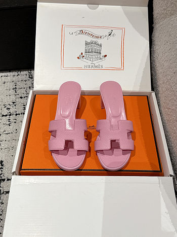 Colestore Hermès Oasis High Heel Slide Sandal Rose De Venise