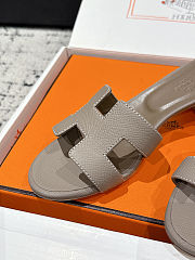 Colestore Hermès Oasis High Heel Slide Sandal Taupe-Gray - 6
