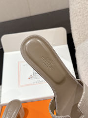 Colestore Hermès Oasis High Heel Slide Sandal Taupe-Gray - 4