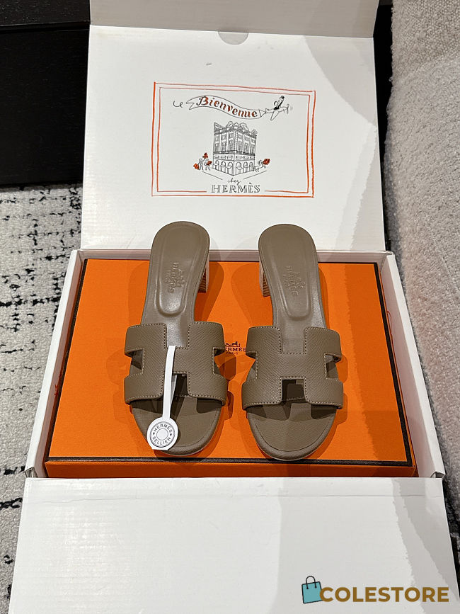 Colestore Hermès Oasis High Heel Slide Sandal Étoupe - 1