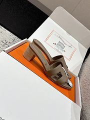 Colestore Hermès Oasis High Heel Slide Sandal Étoupe - 5