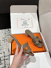 Colestore Hermès Oasis High Heel Slide Sandal Étoupe - 3