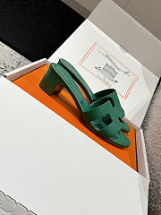 Colestore Hermès Oasis High Heel Slide Sandal Vert Oyat - 5