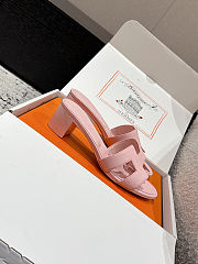 Colestore Hermès Oasis High Heel Slide Sandal Rose Cancan - 3