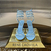 Colestore Rene Caovilla Spiral Crystal-Drop Blue Sandals / Heels - 1