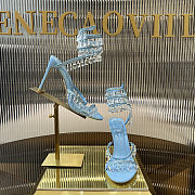 Colestore Rene Caovilla Spiral Crystal-Drop Blue Sandals / Heels - 3