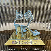 Colestore Rene Caovilla Spiral Crystal-Drop Blue Sandals / Heels - 2