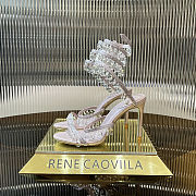 Colestore Rene Caovilla Spiral Crystal-Drop Light Pink Sandals / Heels - 6