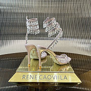 Colestore Rene Caovilla Spiral Crystal-Drop Light Pink Sandals / Heels - 4