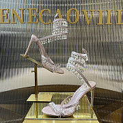 Colestore Rene Caovilla Spiral Crystal-Drop Light Pink Sandals / Heels - 2