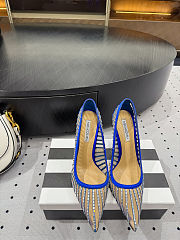 Colestore Aquazzura Mayor Crystal Mesh Blue Pumps - 1