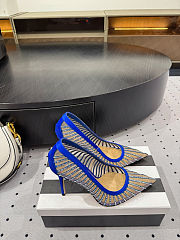 Colestore Aquazzura Mayor Crystal Mesh Blue Pumps - 6
