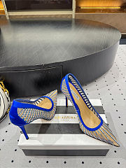 Colestore Aquazzura Mayor Crystal Mesh Blue Pumps - 4