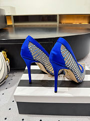 Colestore Aquazzura Mayor Crystal Mesh Blue Pumps - 5
