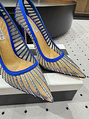 Colestore Aquazzura Mayor Crystal Mesh Blue Pumps - 2