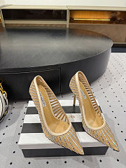 Colestore Aquazzura Mayor Crystal Mesh Beige Pumps - 5