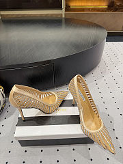 Colestore Aquazzura Mayor Crystal Mesh Beige Pumps - 4