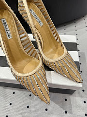 Colestore Aquazzura Mayor Crystal Mesh Beige Pumps - 2