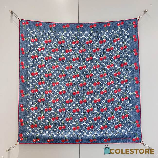 Colestore Louis Vuitton LV x TM Monogram Cerise Square 90 - Denim Blue - 1