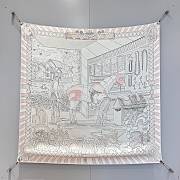 Colestore Pony Pit Stop Double Face Scarf 90 Rose poudre / Gris / Banc - 5