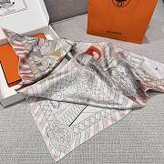 Colestore Pony Pit Stop Double Face Scarf 90 Rose poudre / Gris / Banc - 3