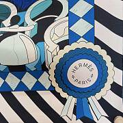 Colestore Hermès Pony Pit Stop Double Face Scarf 90 Cobalt blue / White / Navy - 5