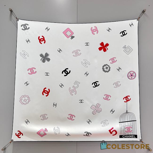 Colestore Chanel Alphabet Birdcage Scarf 90x90cm - 1