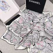 Colestore Chanel Square Scarf - Silk Twill - Light Pink, Pink & Black - 6