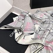 Colestore Chanel Square Scarf - Silk Twill - Light Pink, Pink & Black - 4
