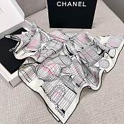 Colestore Chanel Square Scarf - Silk Twill - Light Pink, Pink & Black - 3