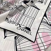 Colestore Chanel Square Scarf - Silk Twill - Light Pink, Pink & Black - 2