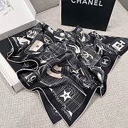 Colestore Chanel Square Scarf - Silk Twill - Black, White and Beige - 6