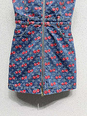 Colestore Louis Vuitton Monogram Denim Cherry Dress - 5