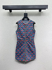 Colestore Louis Vuitton Monogram Denim Cherry Dress - 1