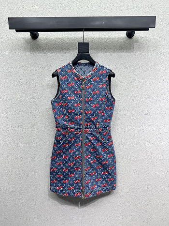 Colestore Louis Vuitton Monogram Denim Cherry Dress