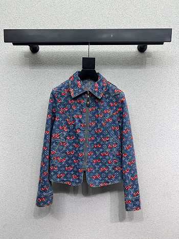 Colestore Louis Vuitton Cherry Denim Zip-Up Jacket
