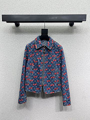 Colestore Louis Vuitton Cherry Denim Zip-Up Jacket - 5