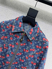 Colestore Louis Vuitton Cherry Denim Zip-Up Jacket - 2