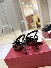 Colestore Valentino Garavani Rockstud Patent-Leather Bow Slingback Pump Black - 6