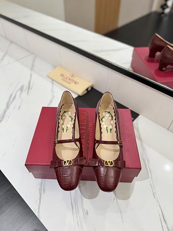 Colestore Valentino Garavani VLogo Signature 60 Leather Mary Jane Pumps Burgundy
