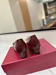 Colestore Valentino Garavani VLogo Signature 60 Leather Mary Jane Pumps Burgundy - 6