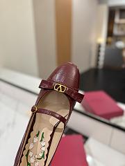 Colestore Valentino Garavani VLogo Signature 60 Leather Mary Jane Pumps Burgundy - 5