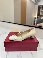Colestore Valentino Garavani VLogo Signature 60 Leather Mary Jane Pumps White - 6