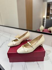 Colestore Valentino Garavani VLogo Signature 60 Leather Mary Jane Pumps White - 5