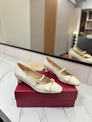 Colestore Valentino Garavani VLogo Signature 60 Leather Mary Jane Pumps White - 4