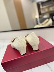Colestore Valentino Garavani VLogo Signature 60 Leather Mary Jane Pumps White - 3