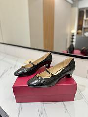Colestore Valentino Garavani VLogo Signature 60 Leather Mary Jane Pumps Black - 5